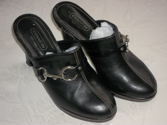 black coach clogs
