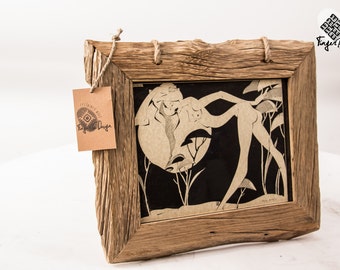 Handcrafted reclaimed wood photo frame (dried in sun)