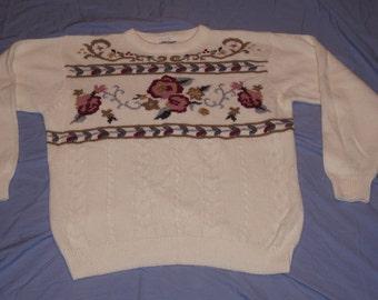 Vintage 1970's - Alfred Dunner Festive Sweater XL