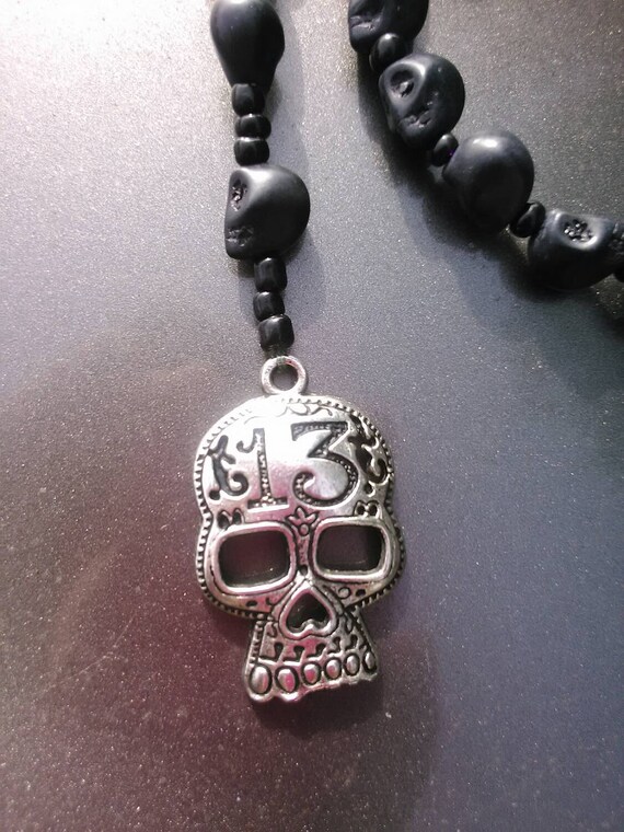 59 bead skull necklace/rosary