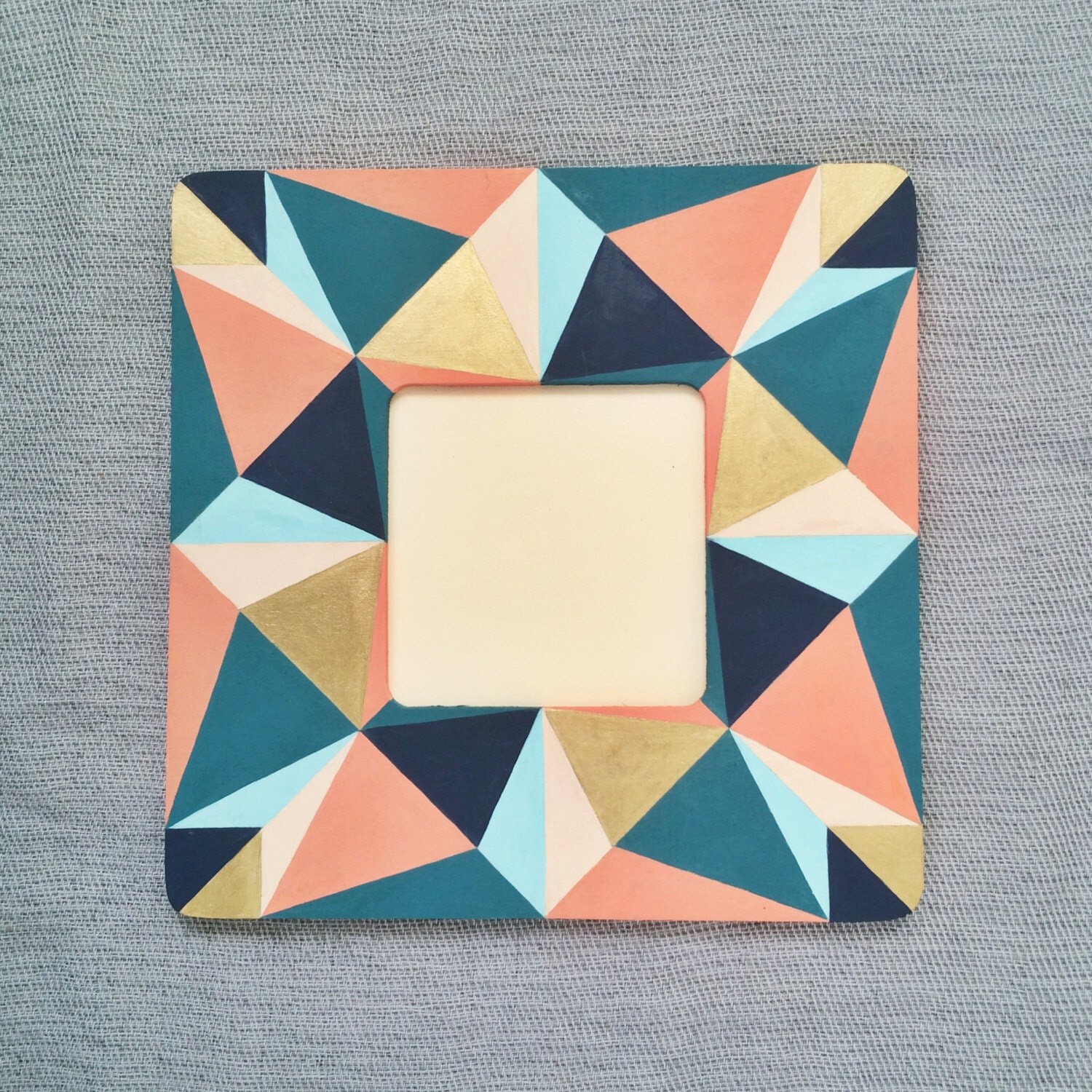 Hand Painted Wood Picture Frame Wood Photo Frame by InkSauceStudio