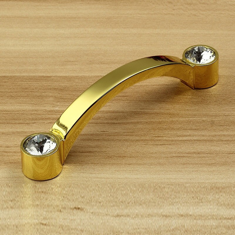 Glass Dresser Pulls Drawer Pull Handles Gold Silver / Crystal