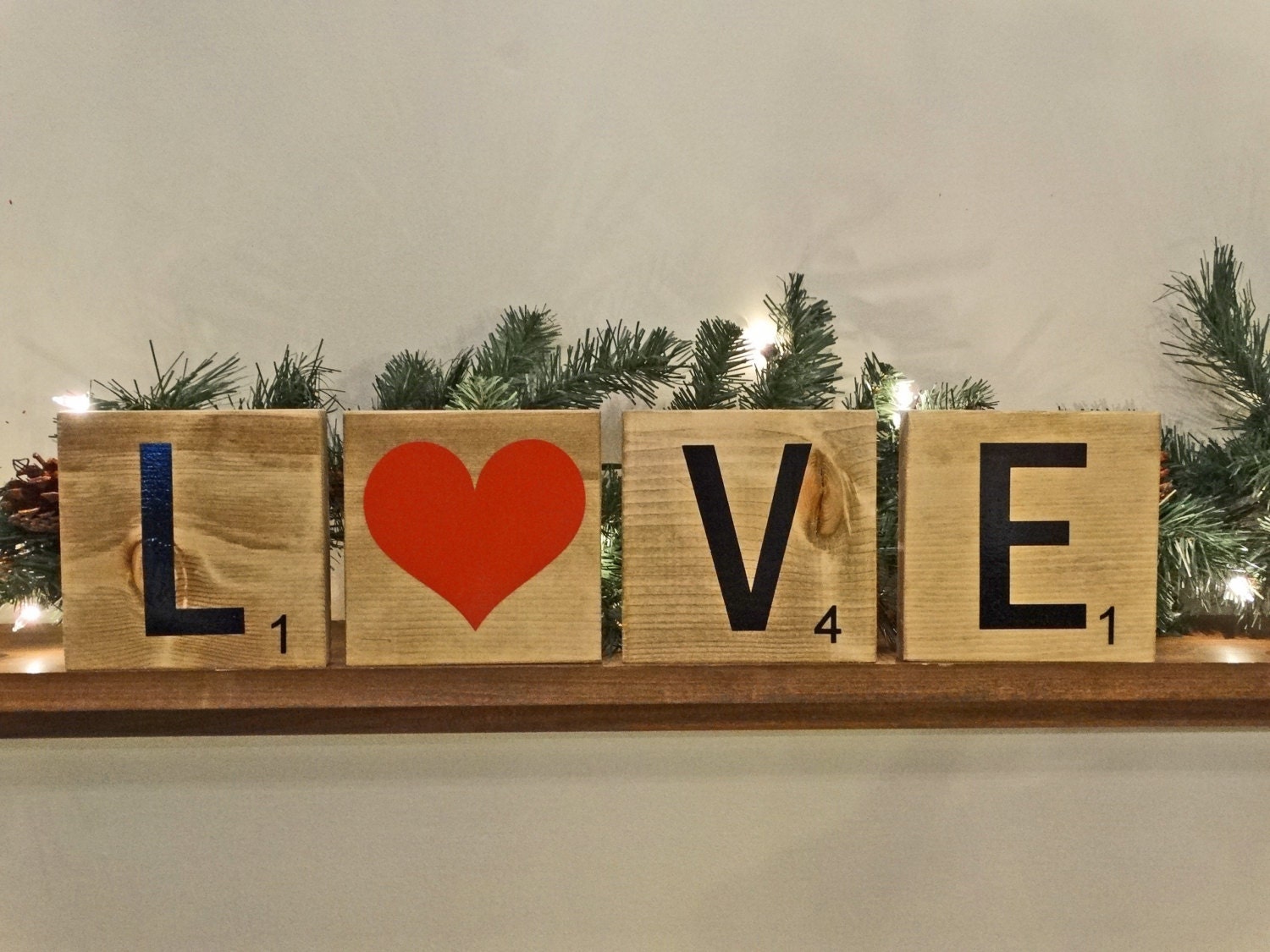 Scrabble Tiles Large 5x5 Wall Decor / Ready to Hang or Stand