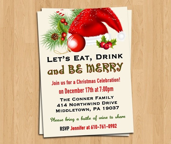 Items similar to Christmas Invitation - Christmas Party Invitation ...