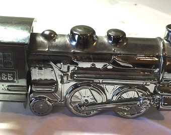 Avon Silver Locomotive After Shave Decanter Deep Woods