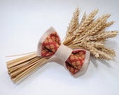 Embroidered man bow tie Beige red brown pretied bow tie Groomsmen bow tie handmade bow tie Christmas gifts Linen bow