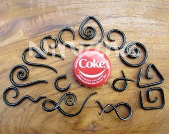 Pyrex Glass Micro Minis Ear Jewelry Spirals 1 Pair Custom Made Any Colors & Shapes Gauges 14g 12g 10g 8g 6g 1.6 mm 2 mm 2.6 mm 3.3 mm 4 mm