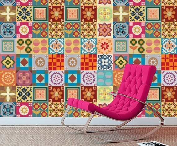Decalcomanie patchwork decalcomania adesivi per di homeartstickers Piastrelle adesive per cucina