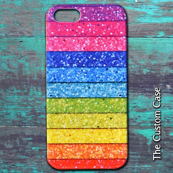 Rainbow Glitter Phone Case Rainbow Phone Case by TheCustomCase