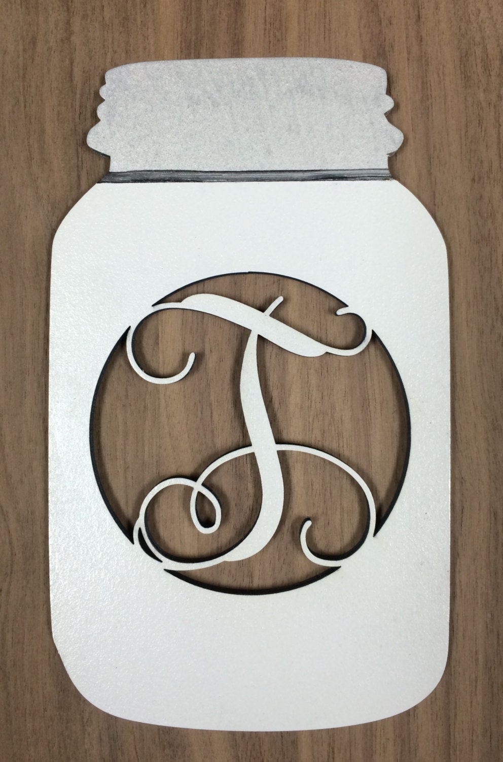 door wooden hanger w Cutout Monogram Hanger Laser w/ Jar Unfinished Mason Door Wood