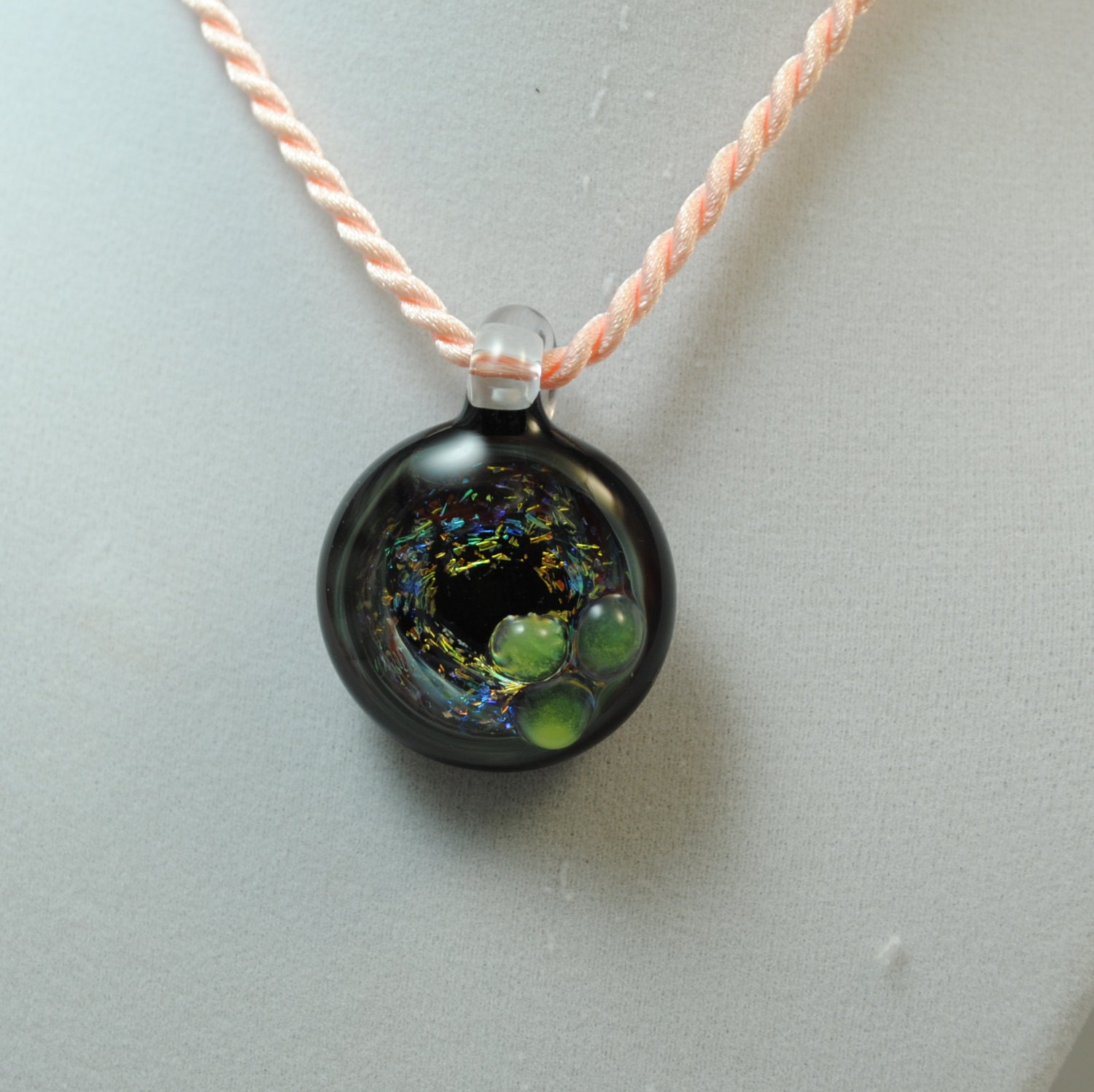 Dichroic Pendant with Slime dots by One Hand Jeramy by EWGG