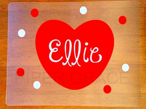 Valentine's day placemats / amazon com 6 pieces 12 x 18 inch valentine Valentine's Placemat with Personalization by PiperGraceGifts