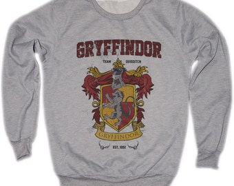 Gryffindor Harry Potter Hogwarts Quidditch Team Festival Retro VTG Jumper Sweater Sweatshirt Long Sleeve Crewneck Round neckline S M L