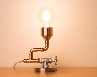 PIPESTORY - Pipe lamp / Copper lamp / industrial Lamp / Steampunk Light / Table Lamp