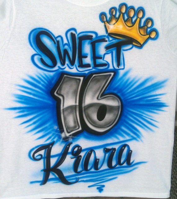 sweet 16 airbrush shirts