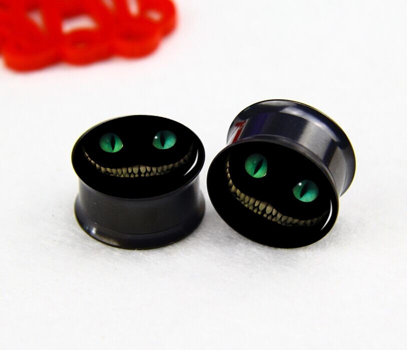 Cat ear plugs Black Cat Gauge Expander Body Jewelry Black