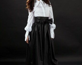 Long Black High Waisted Skirt | Jill Dress