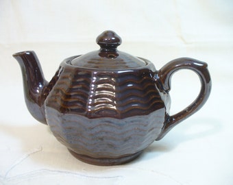 Vintage brownware teapot - Occupied Japan - 6 inches - 1-2 cup size - # HS-TP-10