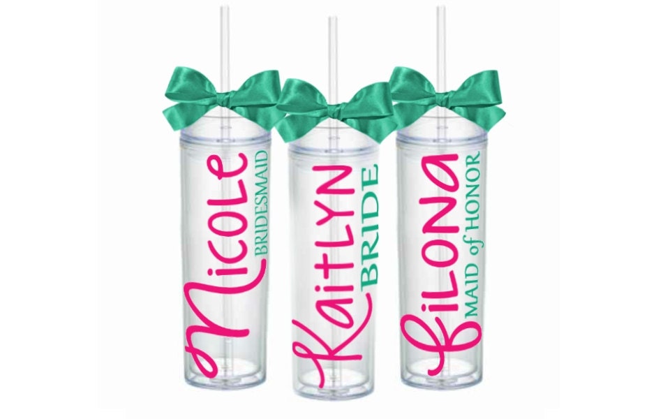 them names on with tumblers by HeartfeltPersonals 9 Tumbler Skinny Personalized Bridesmaid