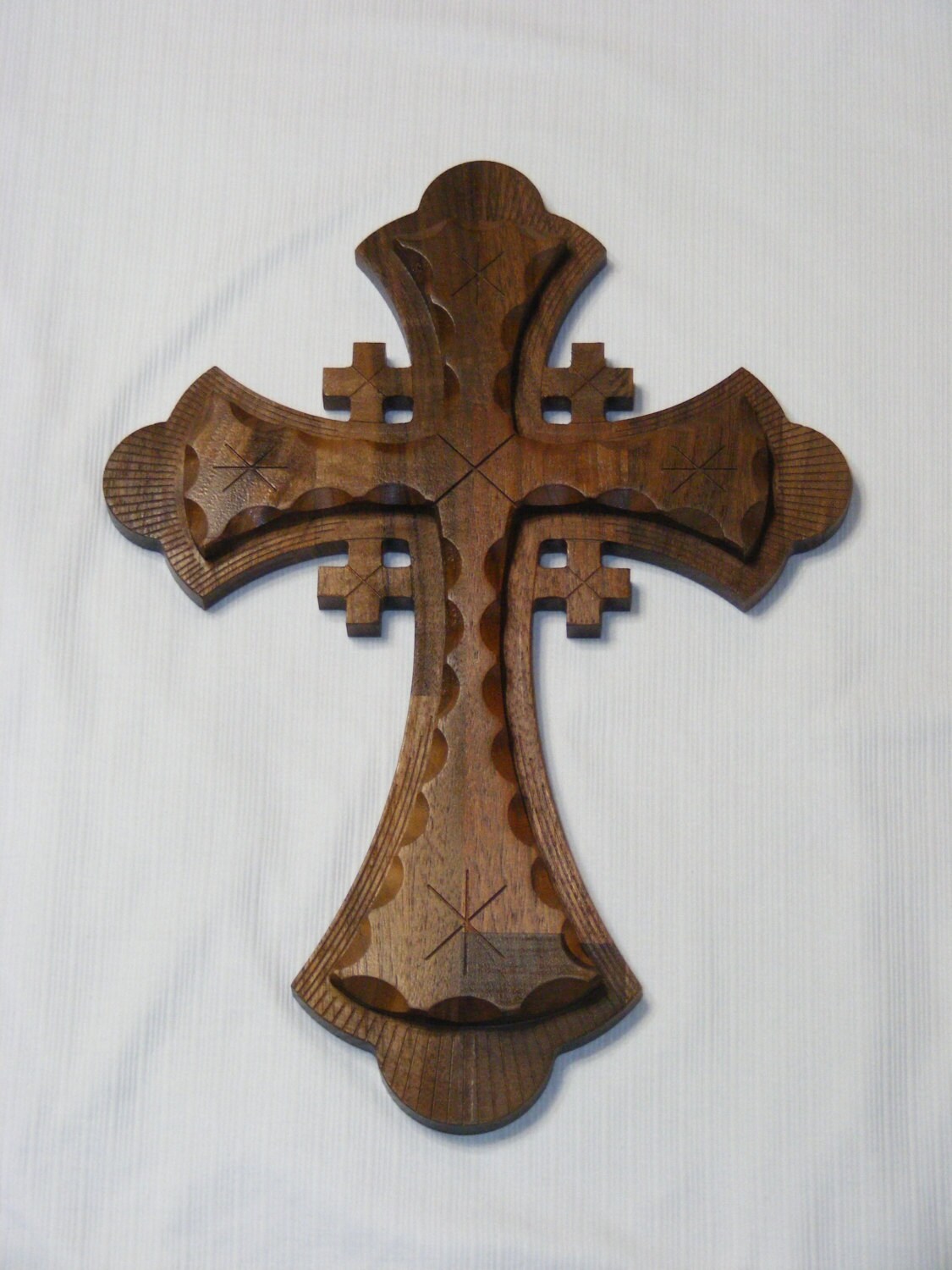 Wooden Jerusalem Wall Cross by SanctusWoodCreations on Etsy