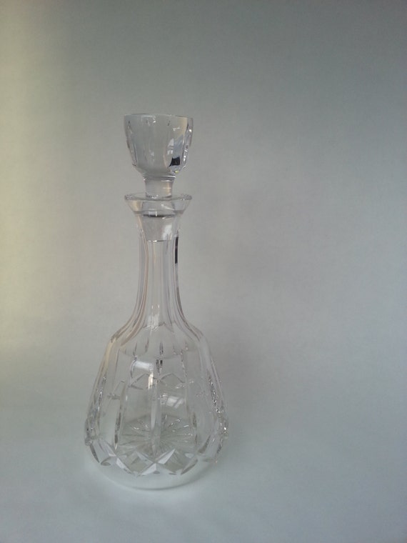 Vintage Lead Crystal Glass Atlantis Decanter 70s by Loft23 on Etsy