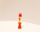 Purple & Orange Mushroom Lava Lamp Hand Blown Glass Dabber Paperweight