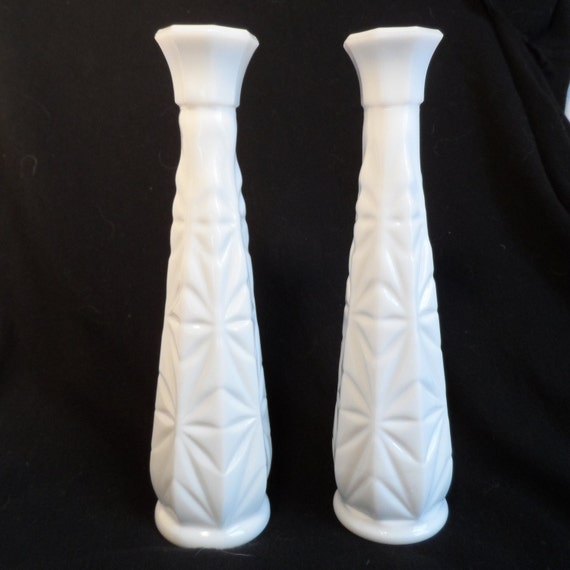 Milk Glass Bud VaseTall White Glass by BCScollectibles on Etsy