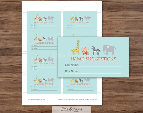 baby-name-suggestion-cards-safari-animals-zoo-gender-neutral