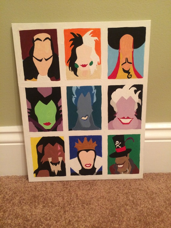 Minimalist Painting Of Disney Villains