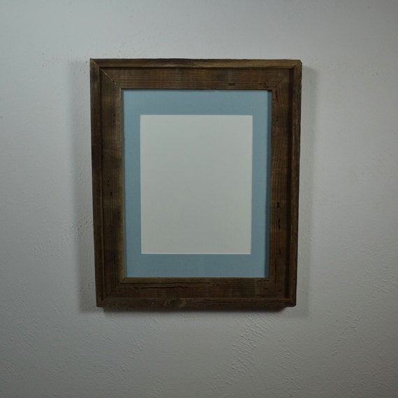 Very rustic wood frame 11x14 with mat for 8x10 or by barnwood4u
