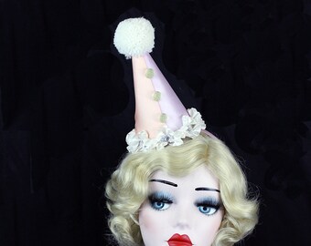 Ready to Ship, Clown Hat, Circus Costume, Burlesque, Retro,Halloween Costume, Party Hat, Birthdays, Pink, Blue, Kids, Adults,