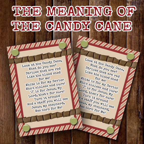 The Meaning of The Candy Cane 4 3.5x5 Cards Instant