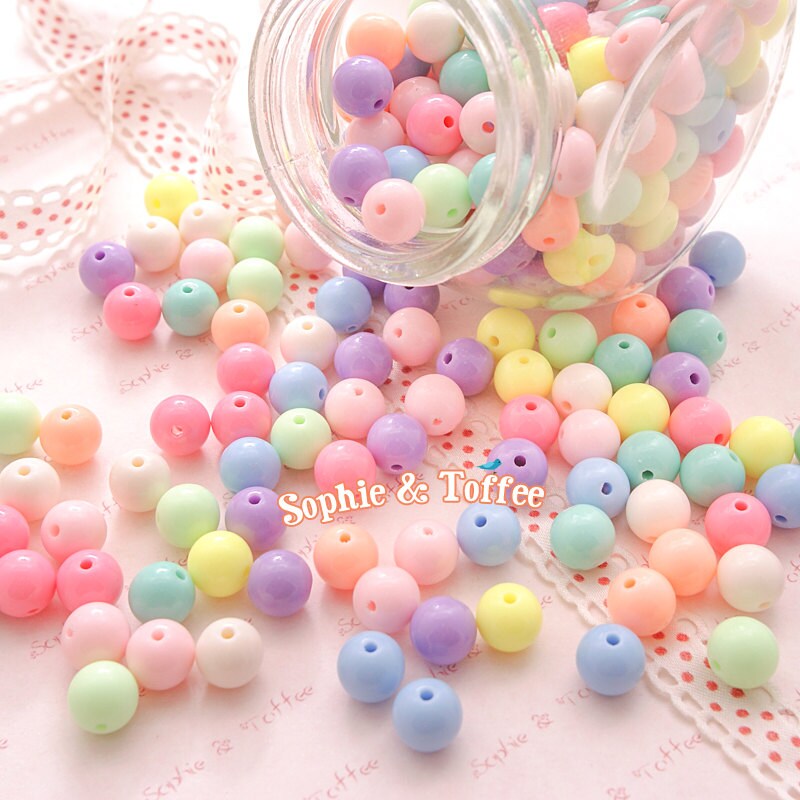 612mm Pastel Beads Chunky Beads 50g per pack Choose Size