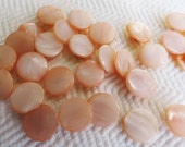 Peach Pearl Vintage Buttons - 8 Small Mother of Pearl for Baby or Doll Clothes