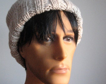 Knit Hat, Watchman Cap Slouchy Hat, Vegan Knits, The Alex Hat, Mens Fisherman Hat, Mens Slouchy Beanie, Mens Knit Hat