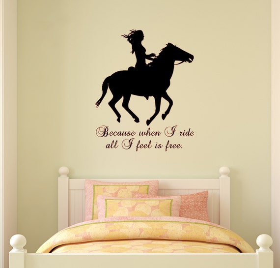 Horse wall decal Horse quote sticker Wall words Girls Teen