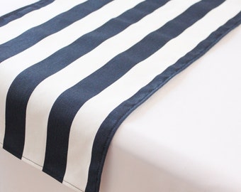 Navy and white striped table runner, Choose length, Nautical wedding runner, Nautical decor, Bridal shower, Nautical baby shower, Birthday
