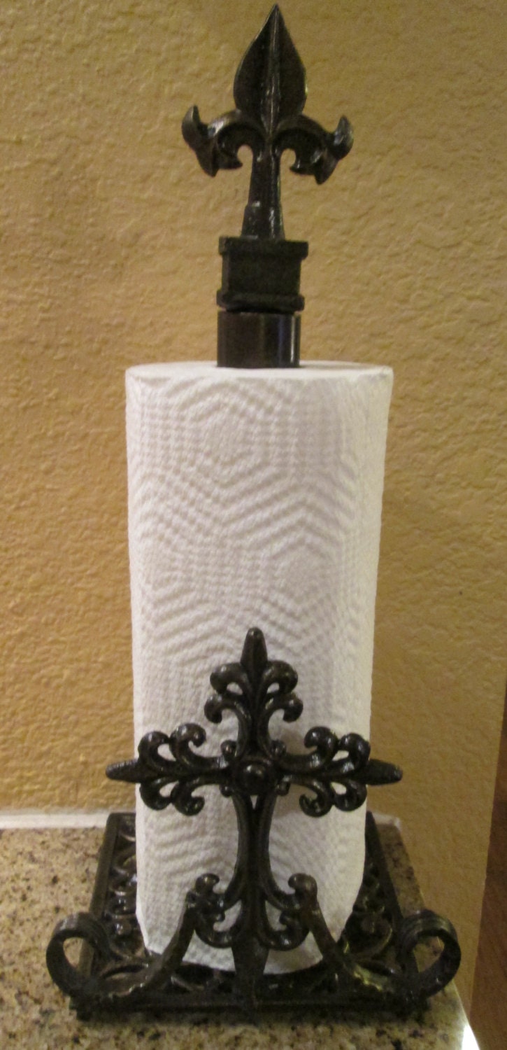 Iron Paper Towel Holder. Original. Old World Tuscan Kitchen