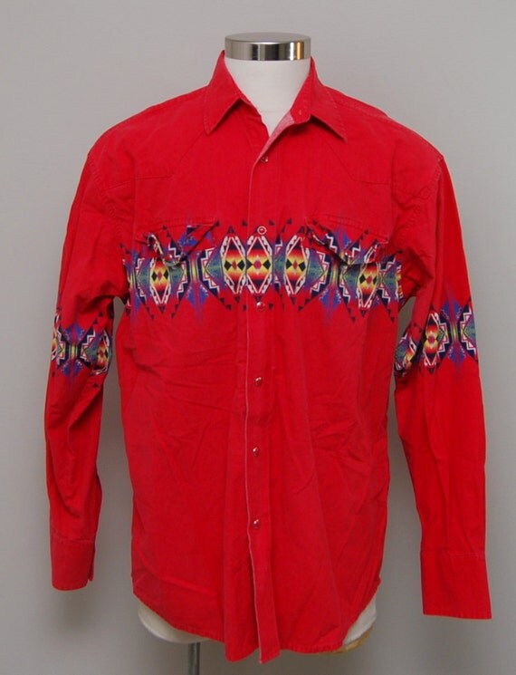 Men S Red Aztec Print Western Shirt Vintage Men S   Il 570xN.708032843 2akt 