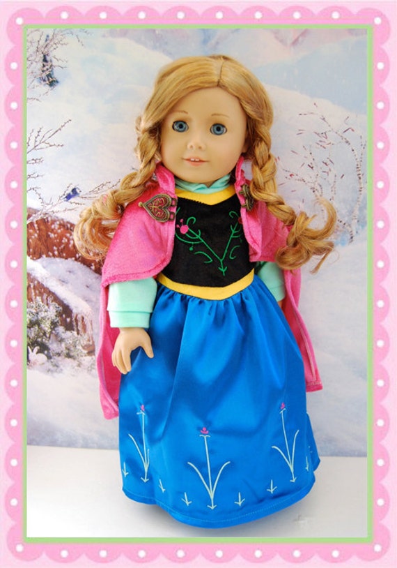 SALE-American Girl 18 Doll Frozen Anna Dress