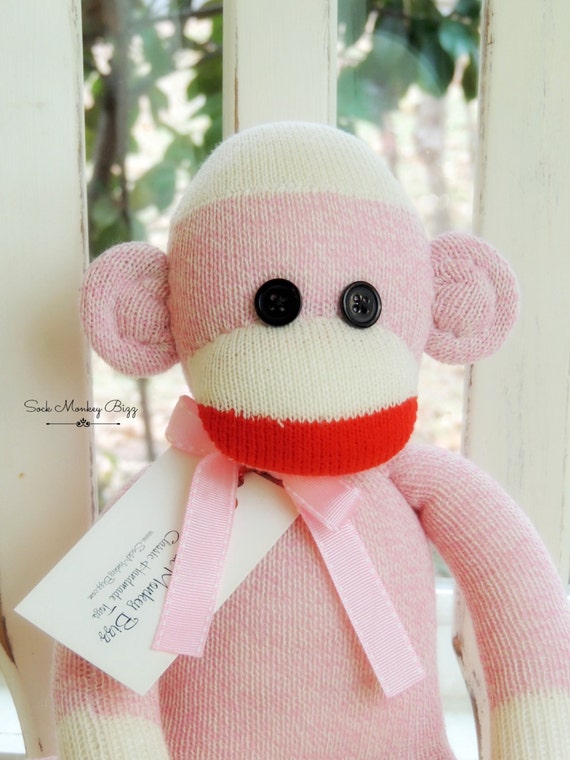 Sock Monkey Doll Pink Sock Monkey