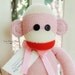 Sock Monkey Doll, Pink Sock Monkey