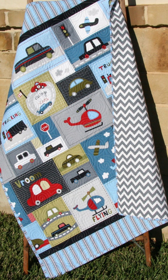 Car Quilt Baby Boy Toddler Bedding Vehicles Trucks Cars