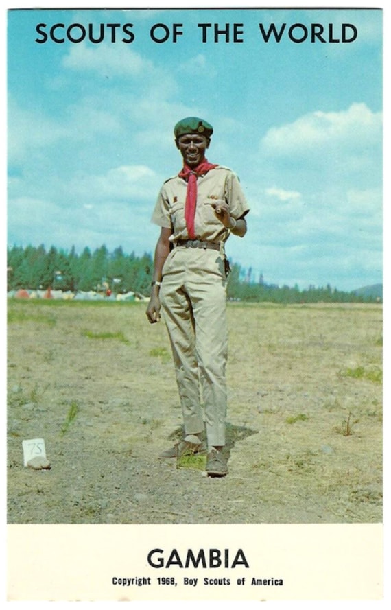 1968 Boy Scouts of the World Sudan Postcard, African 