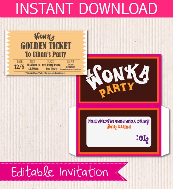 Willy Wonka Party Invitations Printable 5