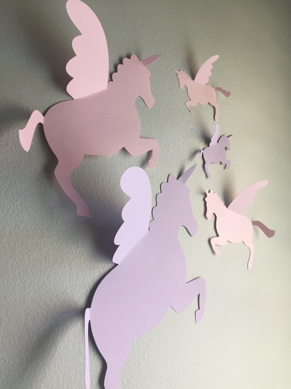 5 Paper Unicorn  Wall  Art  3d Unicorn  Wall  Decal Unicorns 