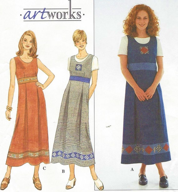 90s Womens Empire Waist Dress or Jumper and Knit Top