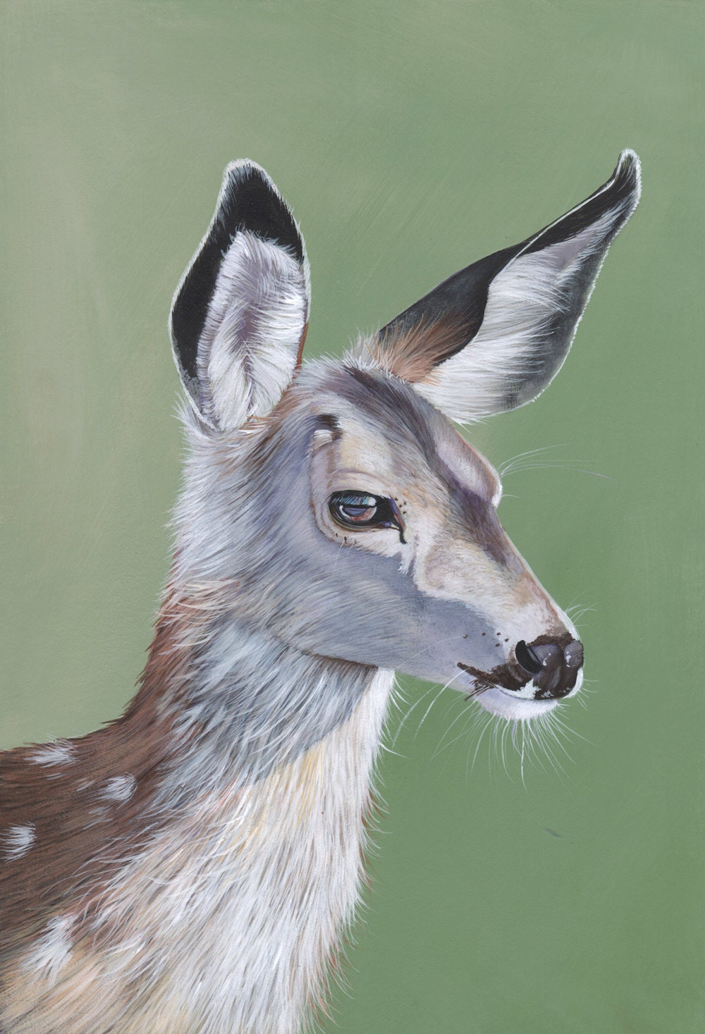 deer painting print of acrylic painting 5 by 7 by louisedemasi deer painting print of acrylic painting 5 by 7 by louisedemasi