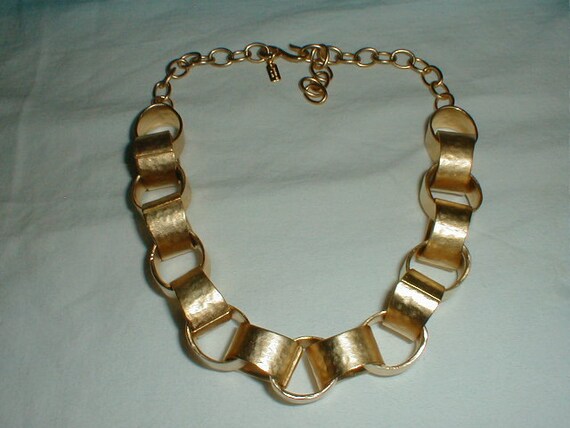 kenneth lane necklace matte gold necklace by qualityvintagejewels