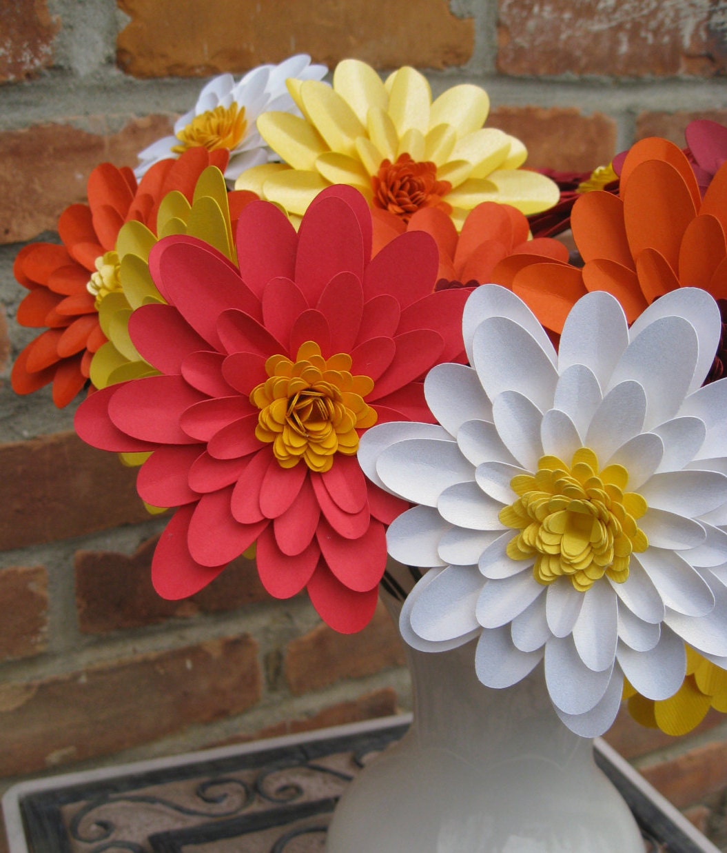 Gerber Daisy Paper Flower Bouquet. You CHOOSE THE COLORS.